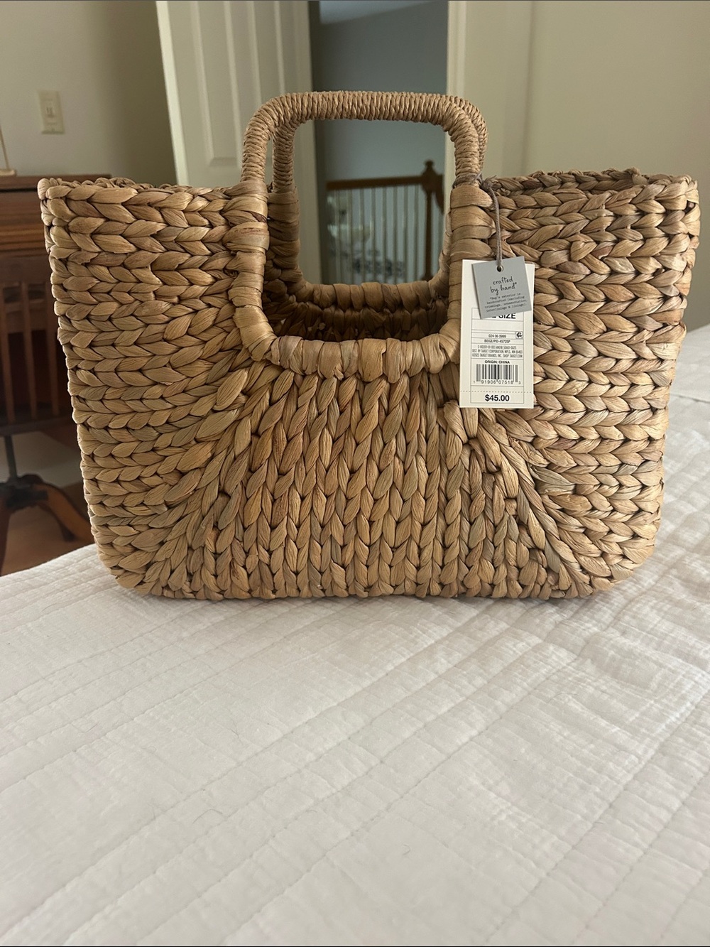 a new day Natural Woven Straw Tote - Beige